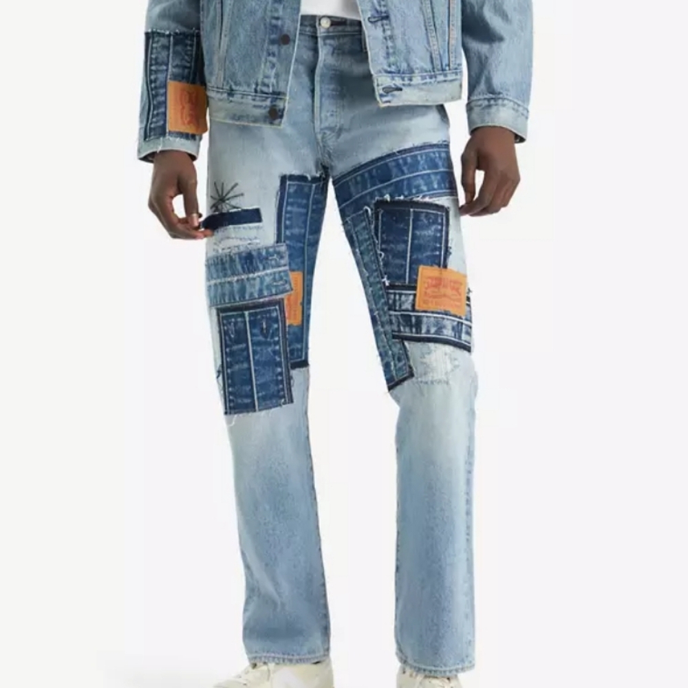LEVI'S | 501 original fit patchwork button fly jeans 34x32